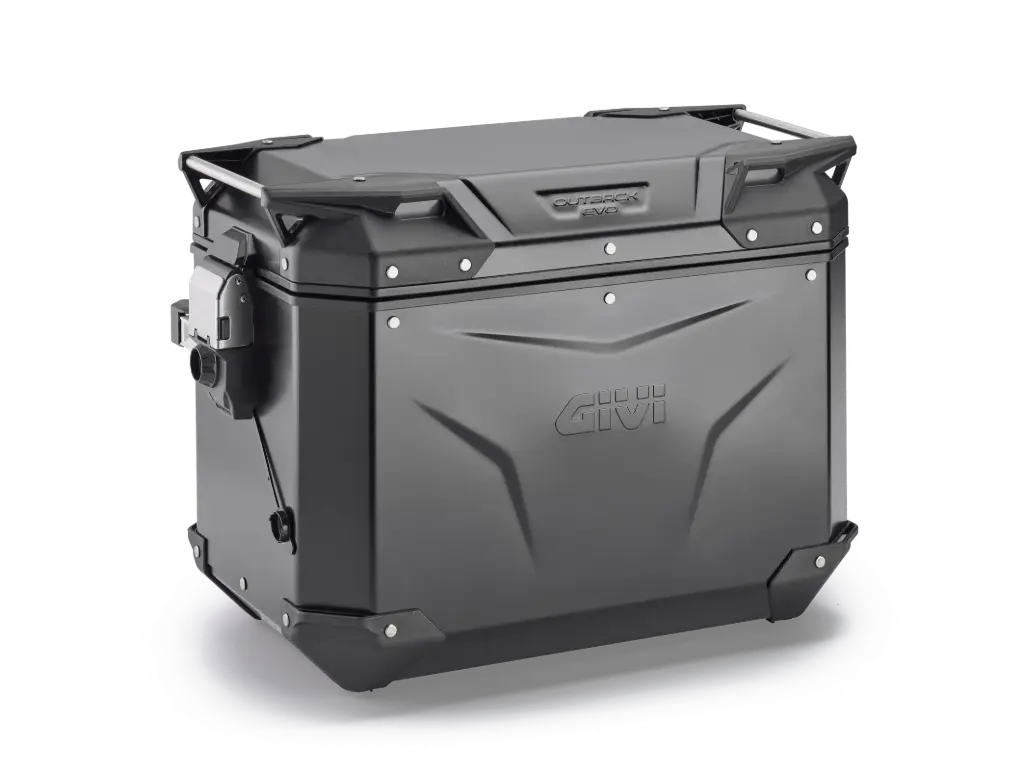 BAUL MONOKEY® TREKKER OUTBACK DER. EVO ALU. NEGRO 48 LTS - AÑADIR KIT SMART SECURITY L