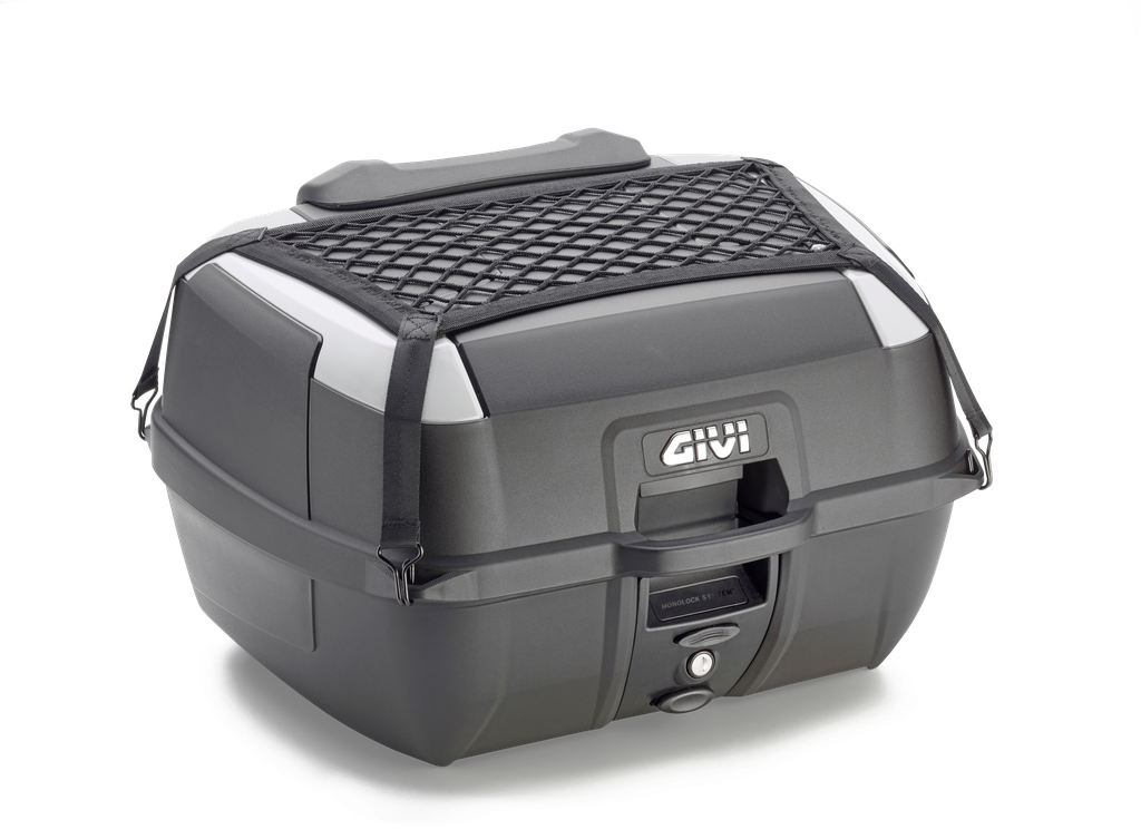 Top Case Monolock 45Lts C/ Red Elastica Respaldo Cobertor Interno