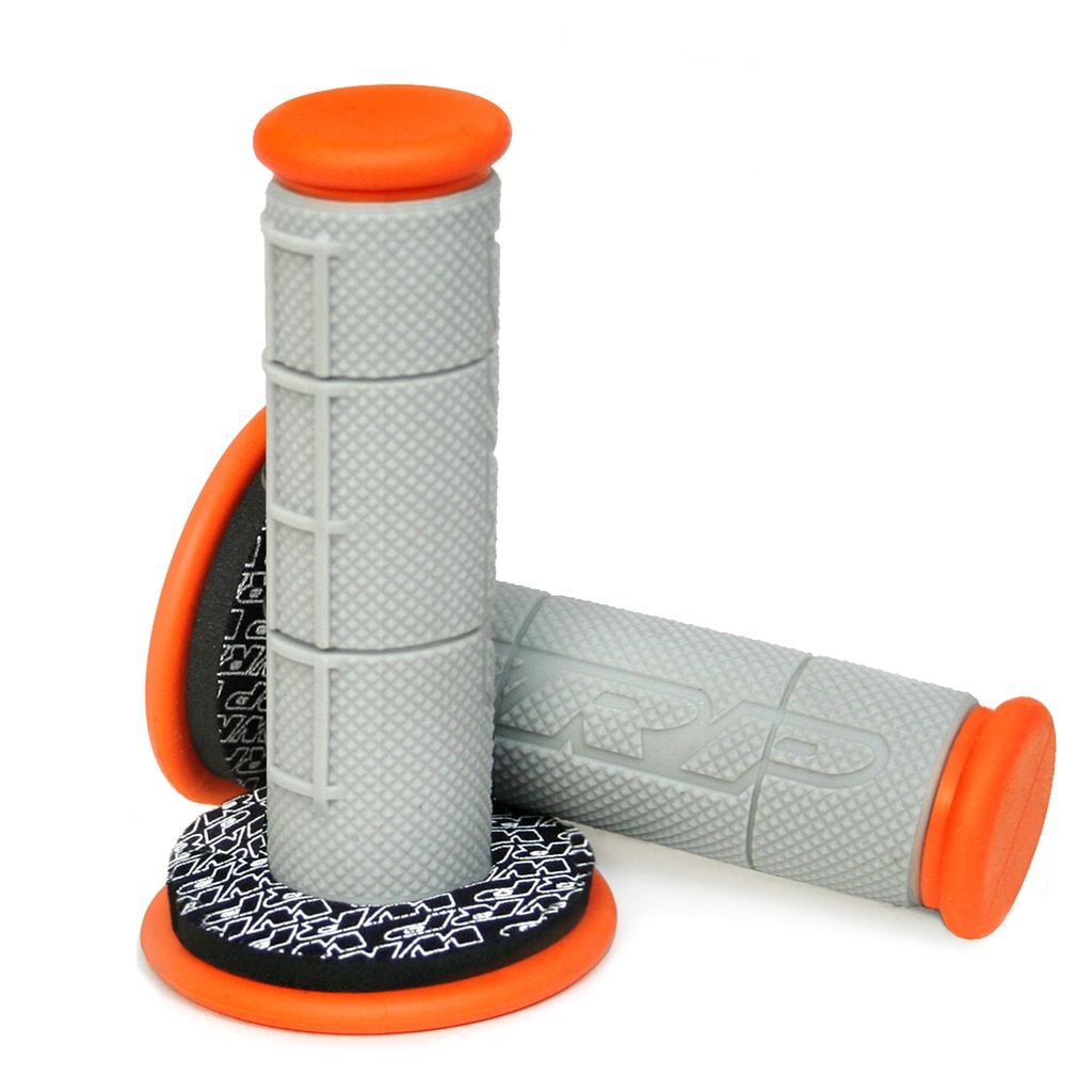Puños Mx-Enduro Doble Densidad Con Donuts Naranja/Gris
