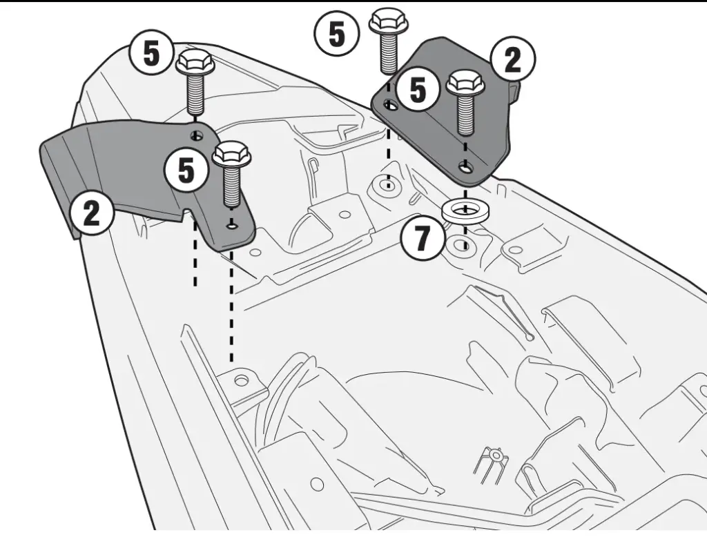 Kit De Anclajes Para Montar Plx1171/Plo1171Mk/Plo1171Cam/Plo1171N - Honda Cb500X (13-21)
