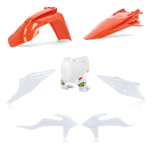 [0024465.553.021] Kit De Plastico Repl Ktm Sx125/150/250 Sxf250/350/450 Cycra (Blanco/Naranja)