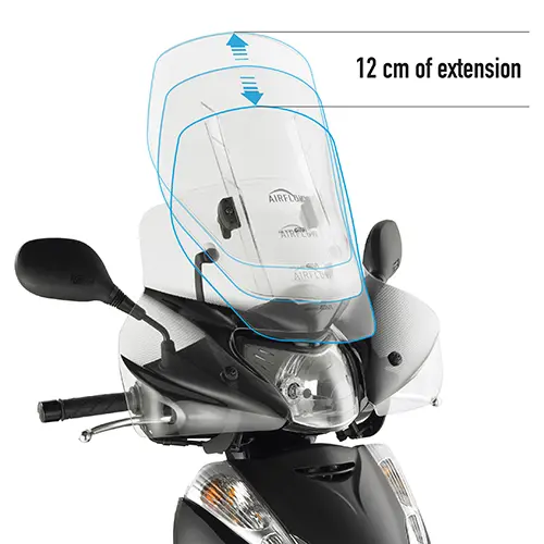 Parabrisa Universal Airflow Transparente Altura Maxima 53Cm - Ancho 52 Cm
