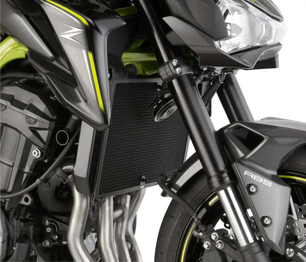 Protector Radiador Especifico En Acero Inoxidable Pintado Negro Kawasaki Z 900 (17-20)