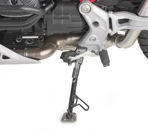 [es8205] Ampliador De Muleta En Aluminio Y Acero Inoxidable Moto Guzzi V85 Tt (19-21)