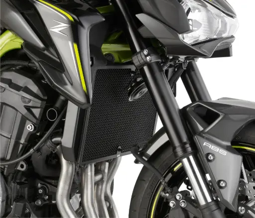 [pr4118] Protector Radiador Especifico En Acero Inoxidable Pintado Negro Kawasaki Z 900 (17-20)